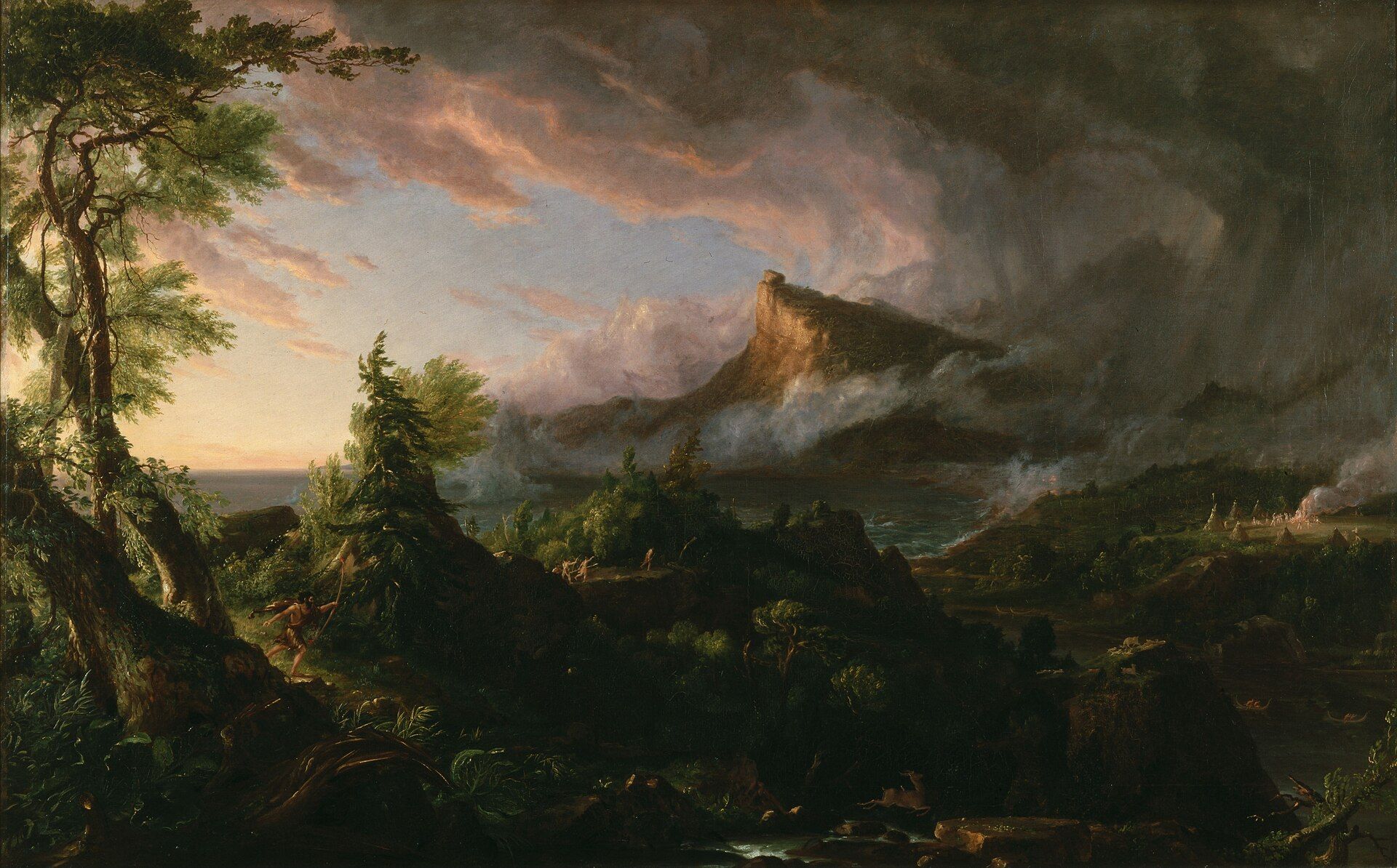 El curso del imperio: el estado salvaje, de Thomas Cole